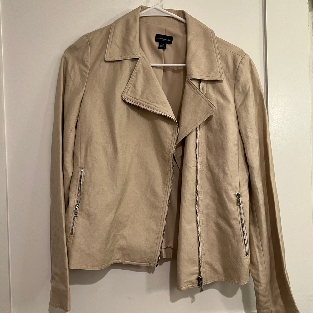Ann Taylor Factory XXS linen moto jacket